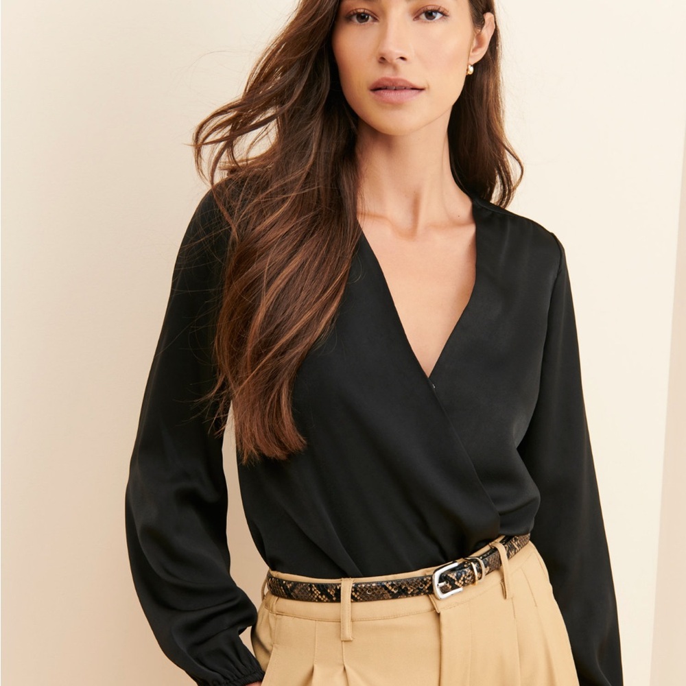Adelyn Rae After Hours Bodysuit Blouse / Anthropologie